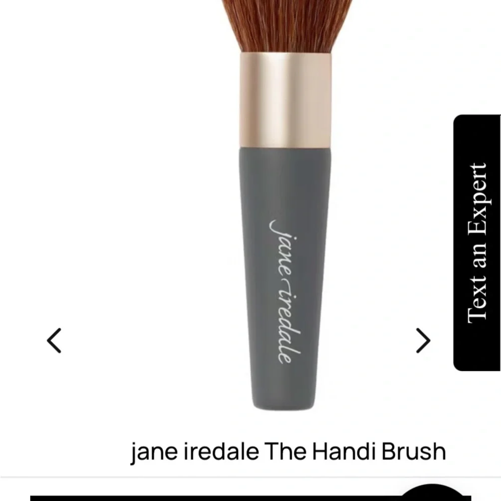 Jane Iredale Makeup Brush with Brown Bristles and Tan Handle